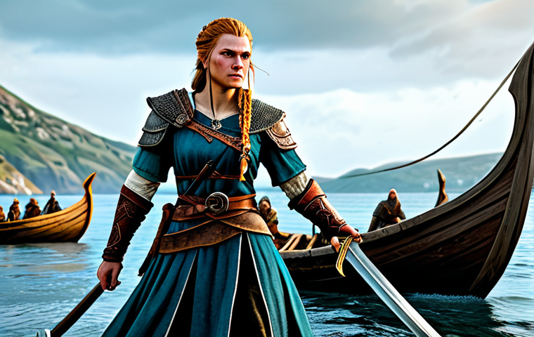 **
"A fully clothed female Viking warrior, Eivor, leading her clan ashore in early medieval England, Assassin's Creed Valhalla style. Appropriate attire for a Viking, including armor and weapons. Coastal setting with longboats. Safe for work, family-friendly, professional digital art, perfect anatomy, natural pose, correct proportions, well-formed hands, proper finger count."
**